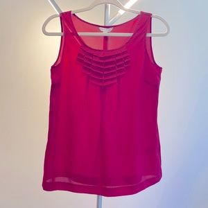 Bright pink tank top dress shirt